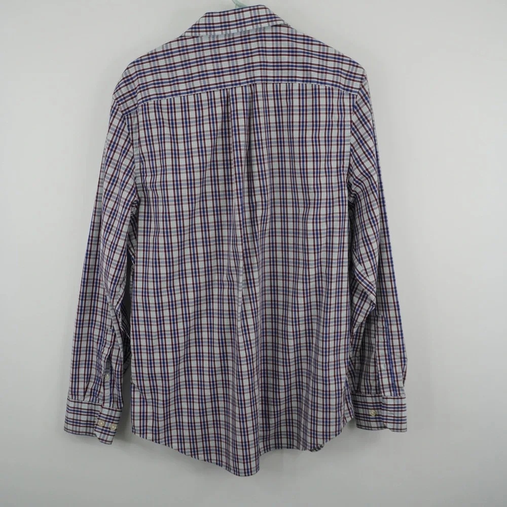 Banana Republic Button Down Shirt Mens Large Multicolor‎ Plaid Non Iron Slim Fit